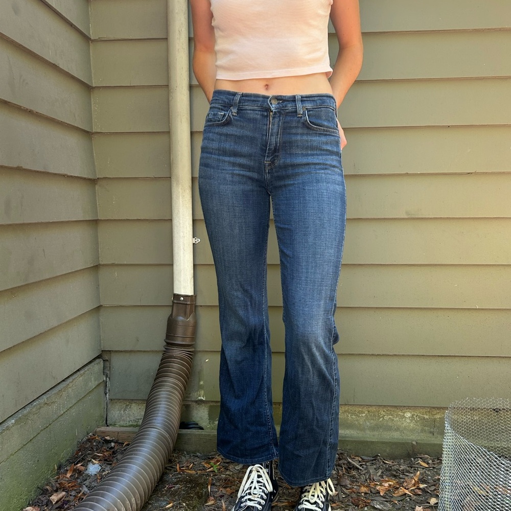 7 For All Mankind Dark Blue Flare Jeans